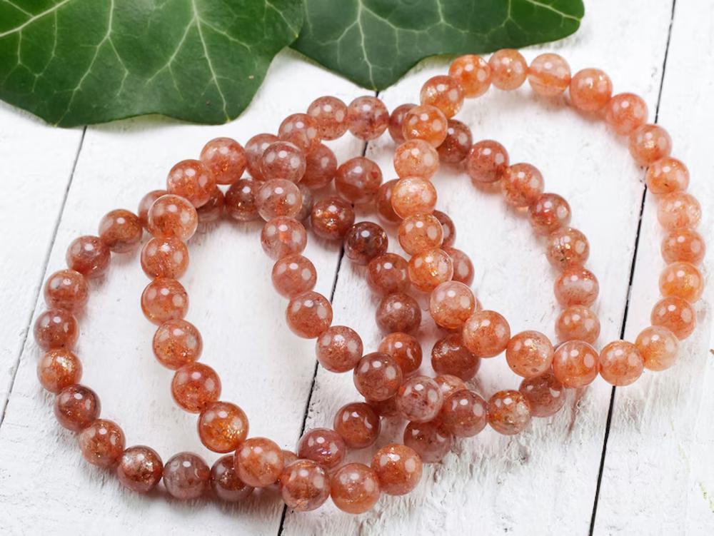 Sunstone Crystal Bracelet, Healing Crystal Bracelet, Orange Stone Jewelry, Energy Crystals, Bracelet for Women, Crystal Bracelet