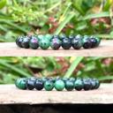  Ruby Zoisite Stretch Bracelet 8 mm Round Beads Gemstone Healing Energy Metaphysical Confidence Progress Strength Prosperity Peace Divine