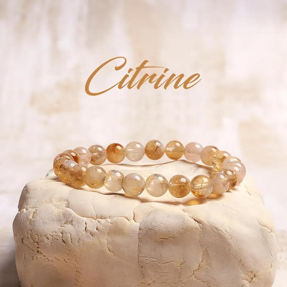 Citrine with Quartz Bead Bracelet