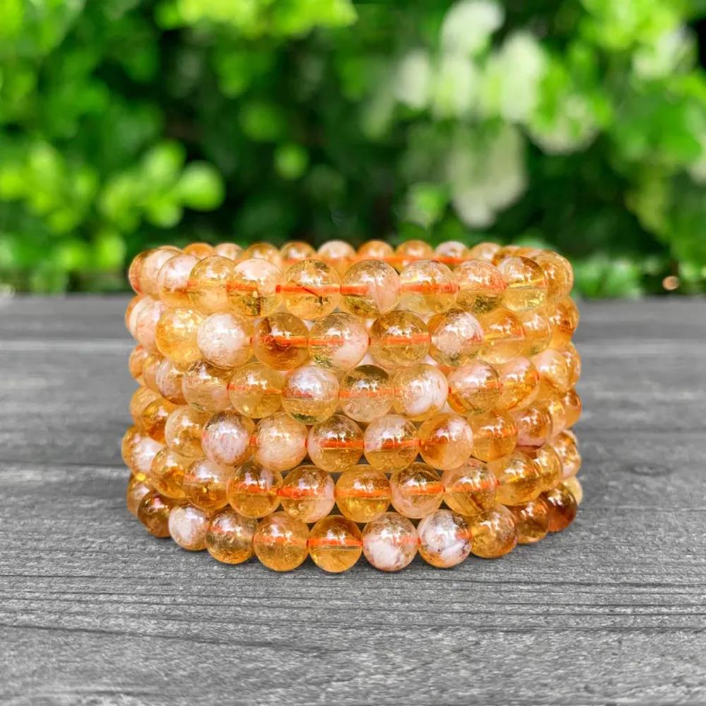 Citrine with Quartz Bead Bracelet