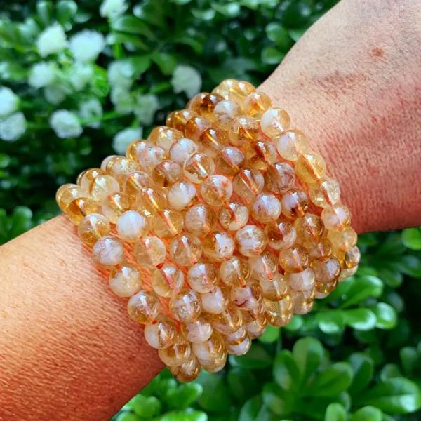 Citrine with Quartz Bead Bracelet