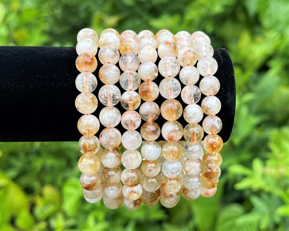 Citrine with Quartz Bead Bracelet