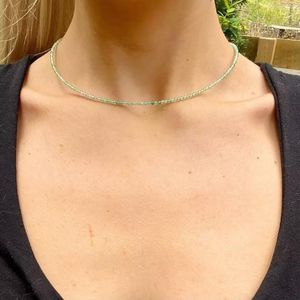 Natural Gemstone Dainty Minimalist Crystal Layering Stacking Choker Necklaces Delicate