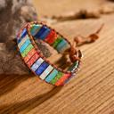  Rainbow Sea Sediment Jasper Natural Gemstone Healing Bohemian Wrap Bracelet Gif