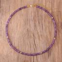  Natural Amethyst Beads Choker Purple Crystal Gemstone Dainty Necklace Handmade