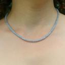  Blue Angelite 2mm Faceted Beaded Choker Healing Dainty Women Minimalist Crystal Necklace