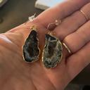  Natural Geode Slice Stone Druzy Agate Dangle Earrings for Strength Inner Peace