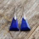  Natural Lapis Lazuli Stone Dangle Earrings Blue Gemstone Drop Earrings Handmade