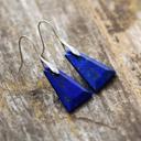  Natural Lapis Lazuli Stone Dangle Earrings Blue Gemstone Drop Earrings Handmade