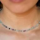  Natural Fluorite Choker Faceted 2mm Beads Healing Reiki Women Necklace