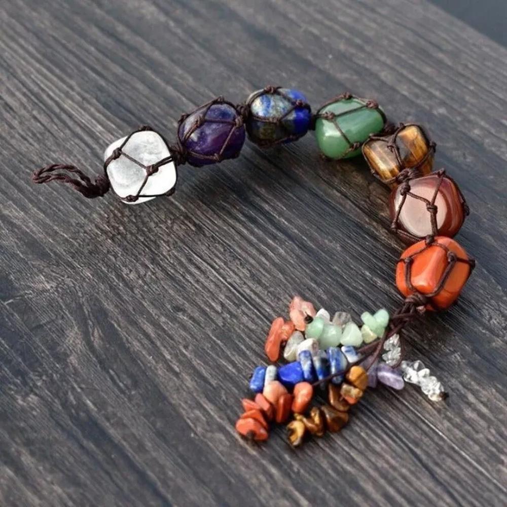 7 Chakra Ornament Natural Crystal Pendant Car Home Window Wall Decoration