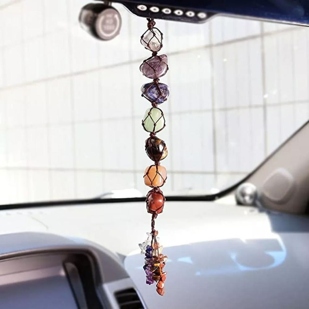 7 Chakra Ornament Natural Crystal Pendant Car Home Window Wall Decoration