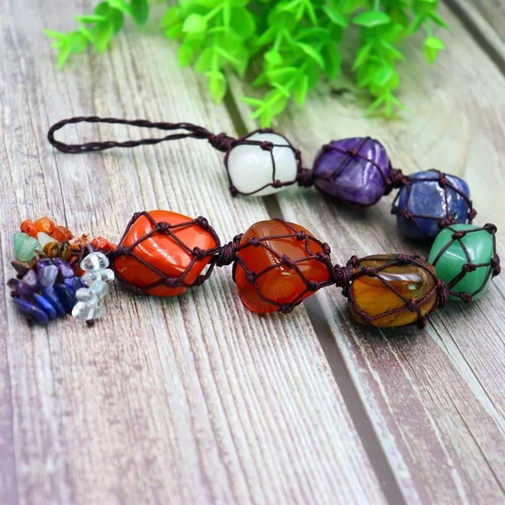 7 Chakra Ornament Natural Crystal Pendant Car Home Window Wall Decoration