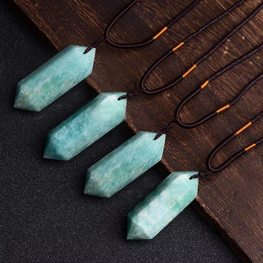 Amazonite Pendant Healing Balance Anxiety Relief Women Men Necklace Gift Amulet