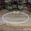  Natural Clear Quartz Dainty Anklet 2mm Clear Faceted Crystal Beaded Anklet Gift