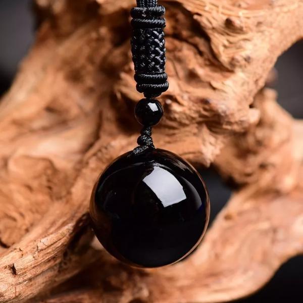 Rainbow Obsidian 16mm Bead Pendant Healing Luck Amulet Men Women Necklace Gift