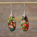  Natural  Stone Teardrop Dangle Earrings Gemstone Drop Earrings