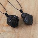  Genuine Raw Black Tourmaline Pendant Unisex Necklace Healing Protection Balance