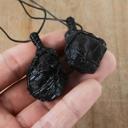  Genuine Raw Black Tourmaline Pendant Unisex Necklace Healing Protection Balance