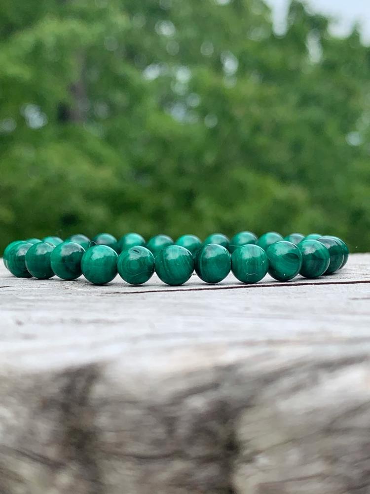 Genuine Malachite Bracelet, Stretchy Crystal Bracelet, Gemstone Bracelet, Bracelet For Men and Women, Healing Crystal