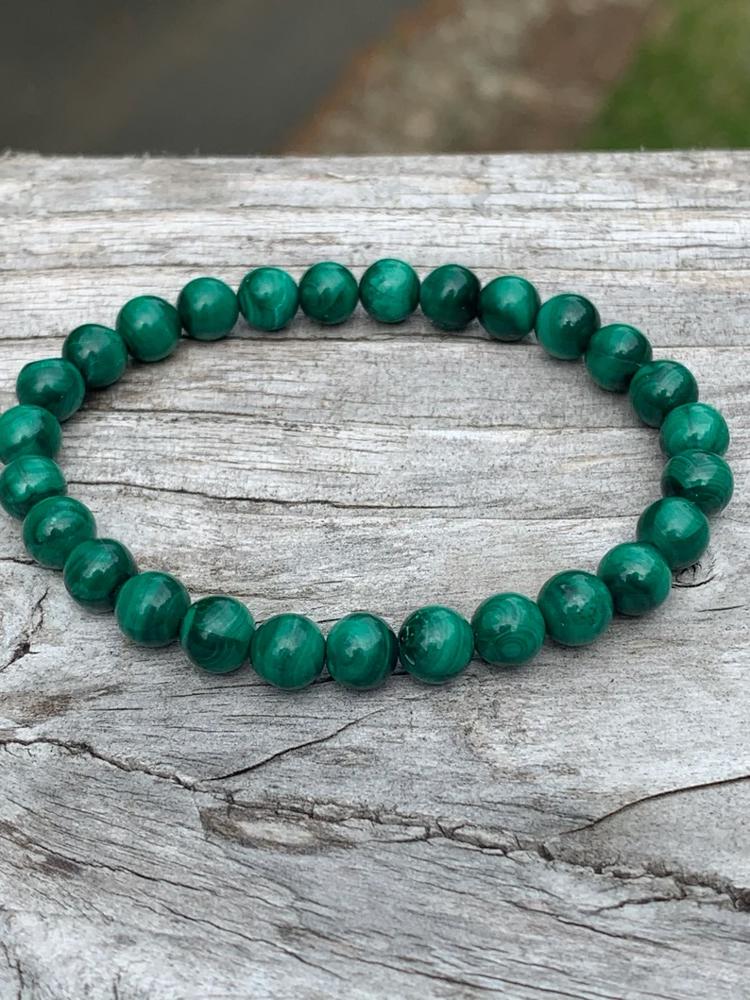 Genuine Malachite Bracelet, Stretchy Crystal Bracelet, Gemstone Bracelet, Bracelet For Men and Women, Healing Crystal