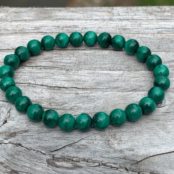 Genuine Malachite Bracelet, Stretchy Crystal Bracelet, Gemstone Bracelet, Bracelet For Men and Women, Healing Crystal