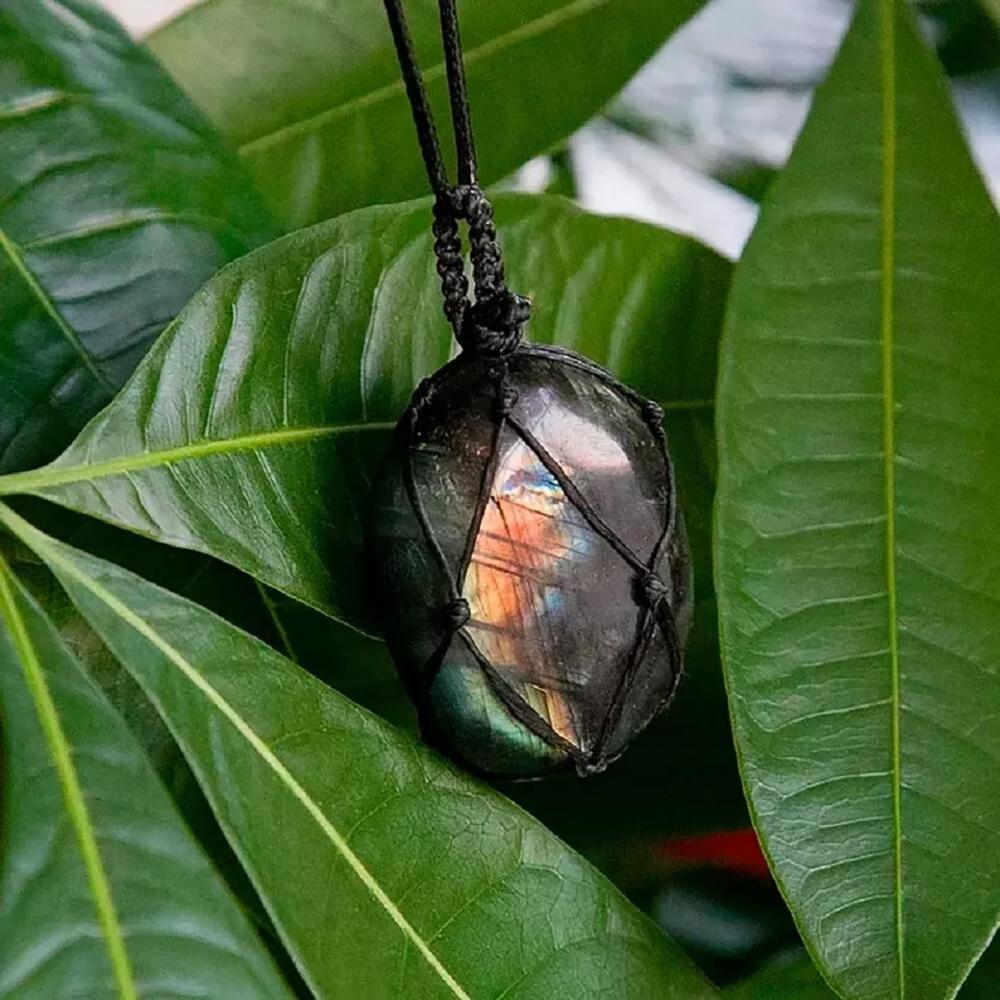 Dragons Heart Labradorite Pendant Healing Meditation Reiki Women Men Necklace