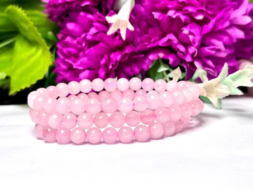 8mm Rose Quartz Gemstone Healing Bracelet Rose Quartz Crystal Bracelet