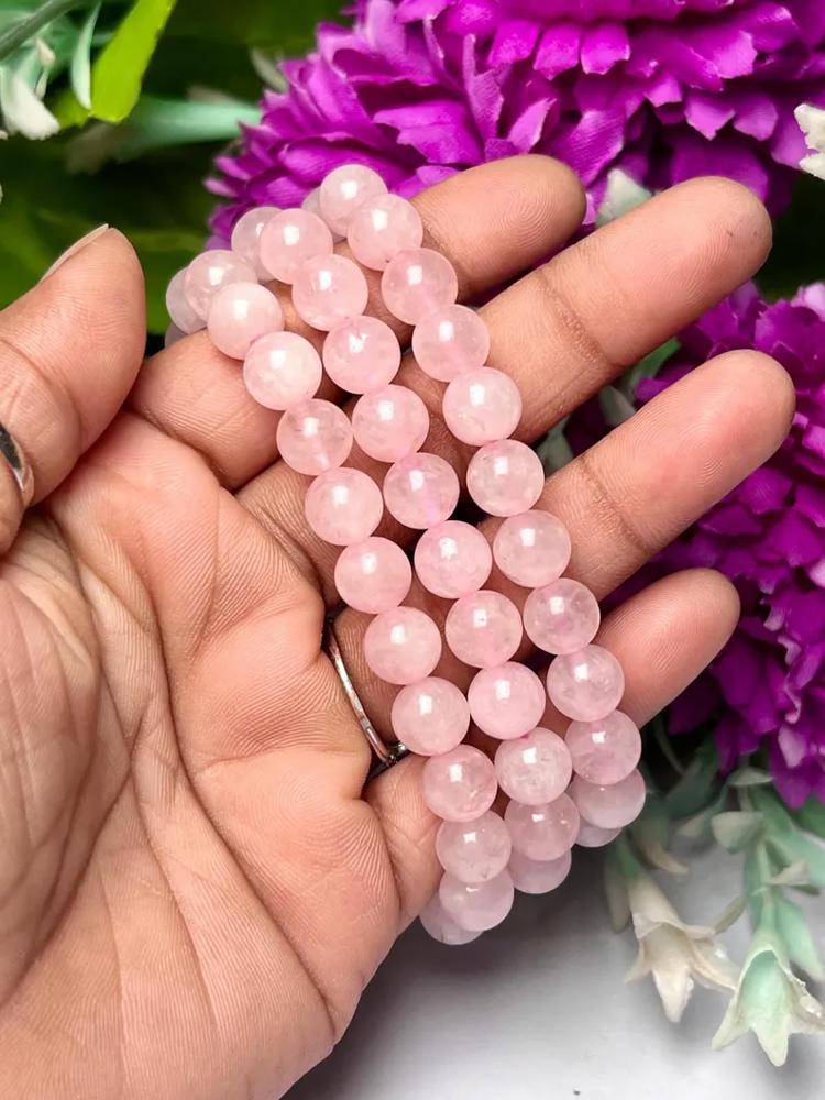 8mm Rose Quartz Gemstone Healing Bracelet Rose Quartz Crystal Bracelet