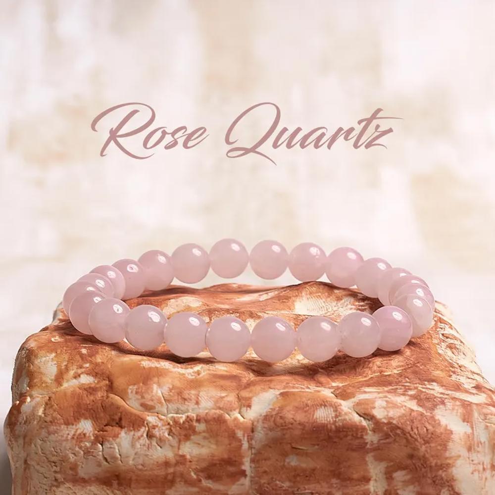 8mm Rose Quartz Gemstone Healing Bracelet Rose Quartz Crystal Bracelet