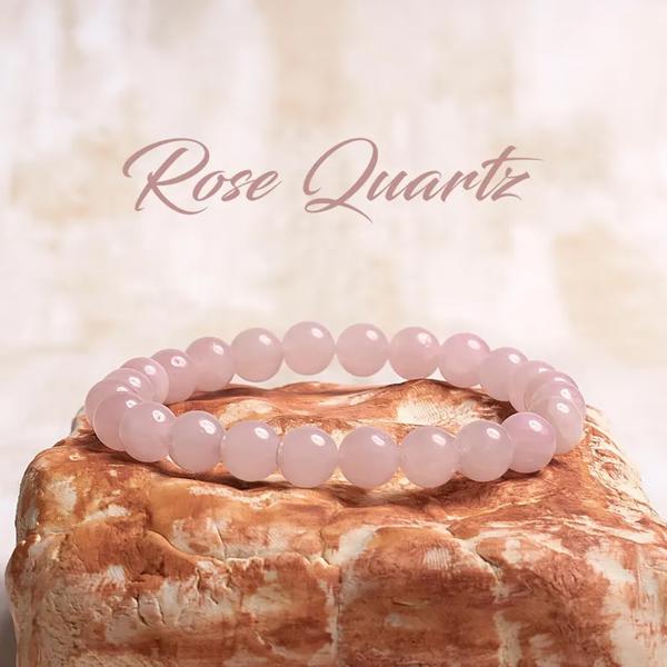 8mm Rose Quartz Gemstone Healing Bracelet Rose Quartz Crystal Bracelet