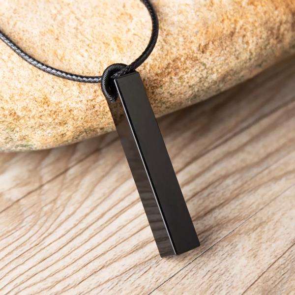 Black Obsidian Vertical Y shaped Pendant Necklace Healing Reiki Amulet Necklace