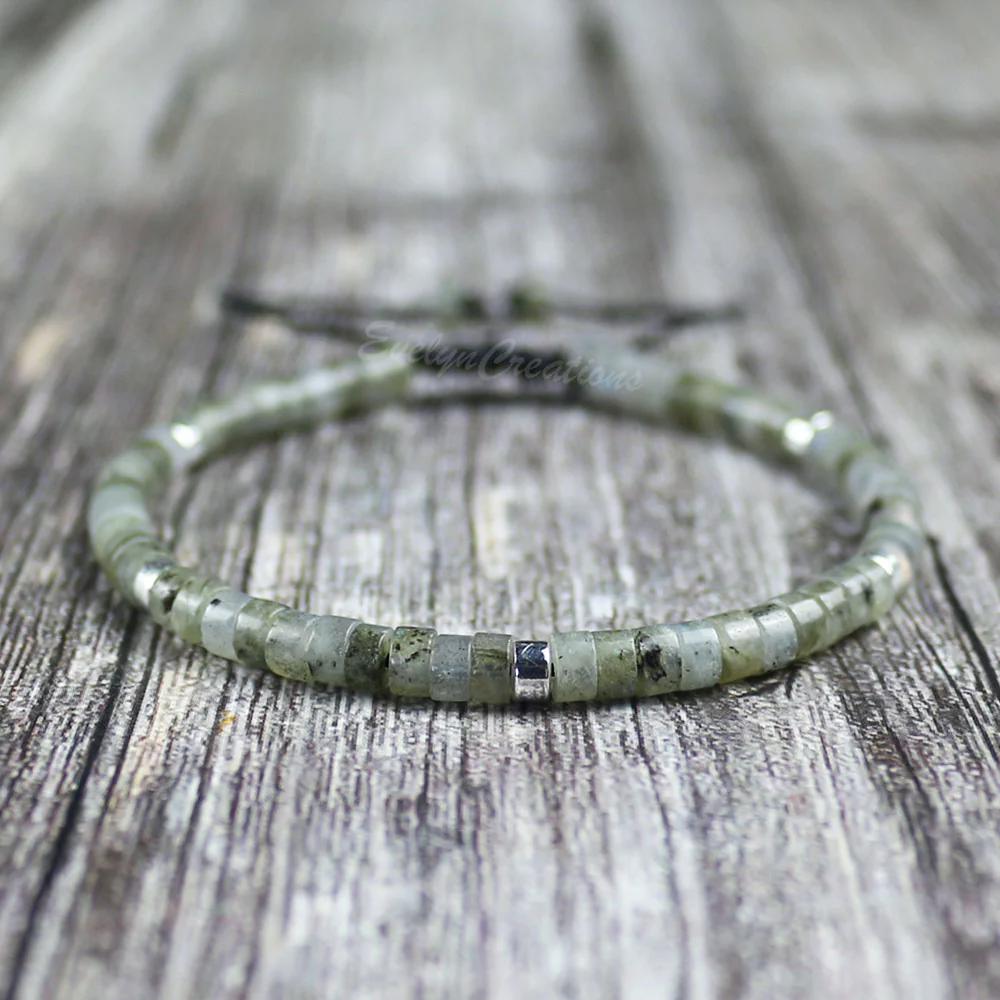 Labradorite Handmade Tibetan Bead Healing Empath Protection Reiki Bracelet Gifts