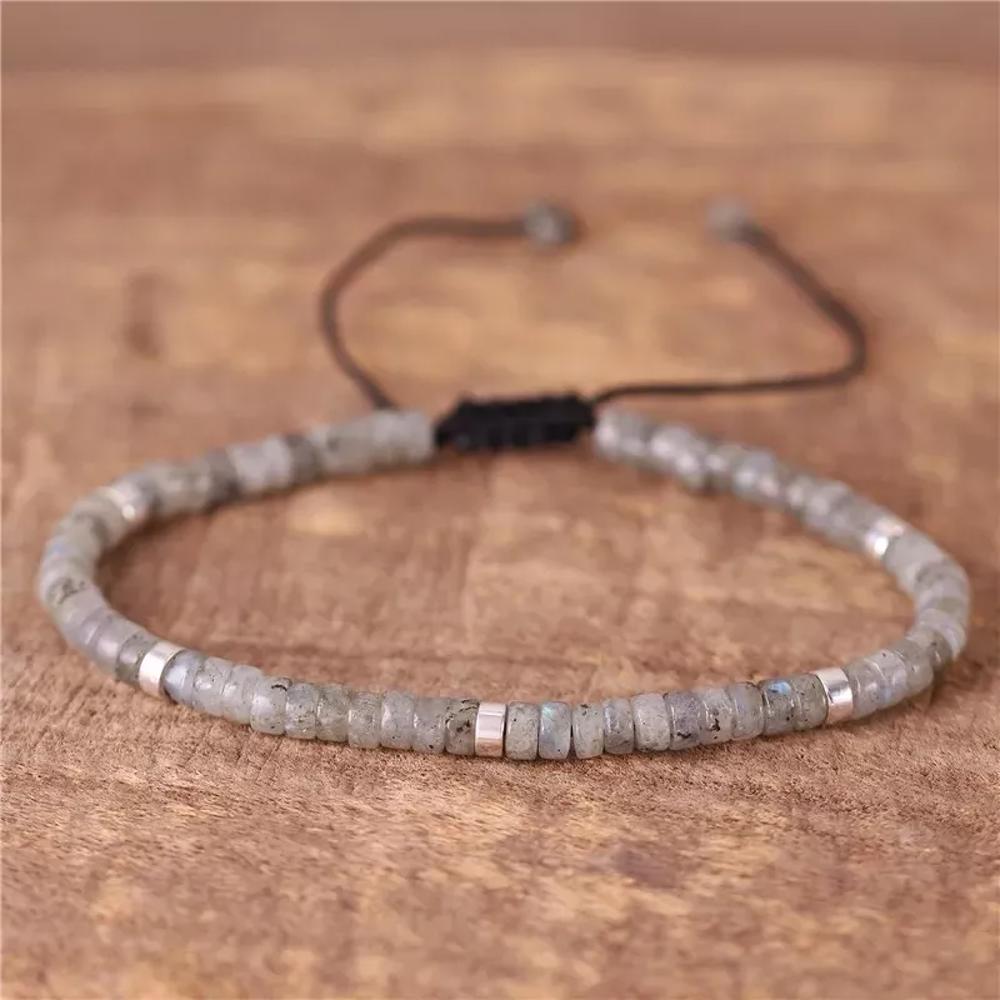 Labradorite Handmade Tibetan Bead Healing Empath Protection Reiki Bracelet Gifts