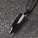  Natural Black Obsidian Bullet Point Pendant Healing Amulet Unisex Men Necklace