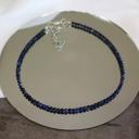  Natural Blue Lapis Beaded Necklace Lapis Lazuli Stone Choker Healing Crystal