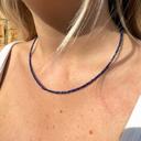  Natural Blue Lapis Beaded Necklace Lapis Lazuli Stone Choker Healing Crystal