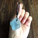  Raw Aquamarine Blue Crystal Pendant Healing Reiki Amulet Women Men Necklace Gift