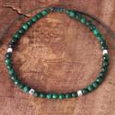  Green Malachite 4mm Faceted Tibetan Bead Healing Reiki Dainty Women Men Bracelet