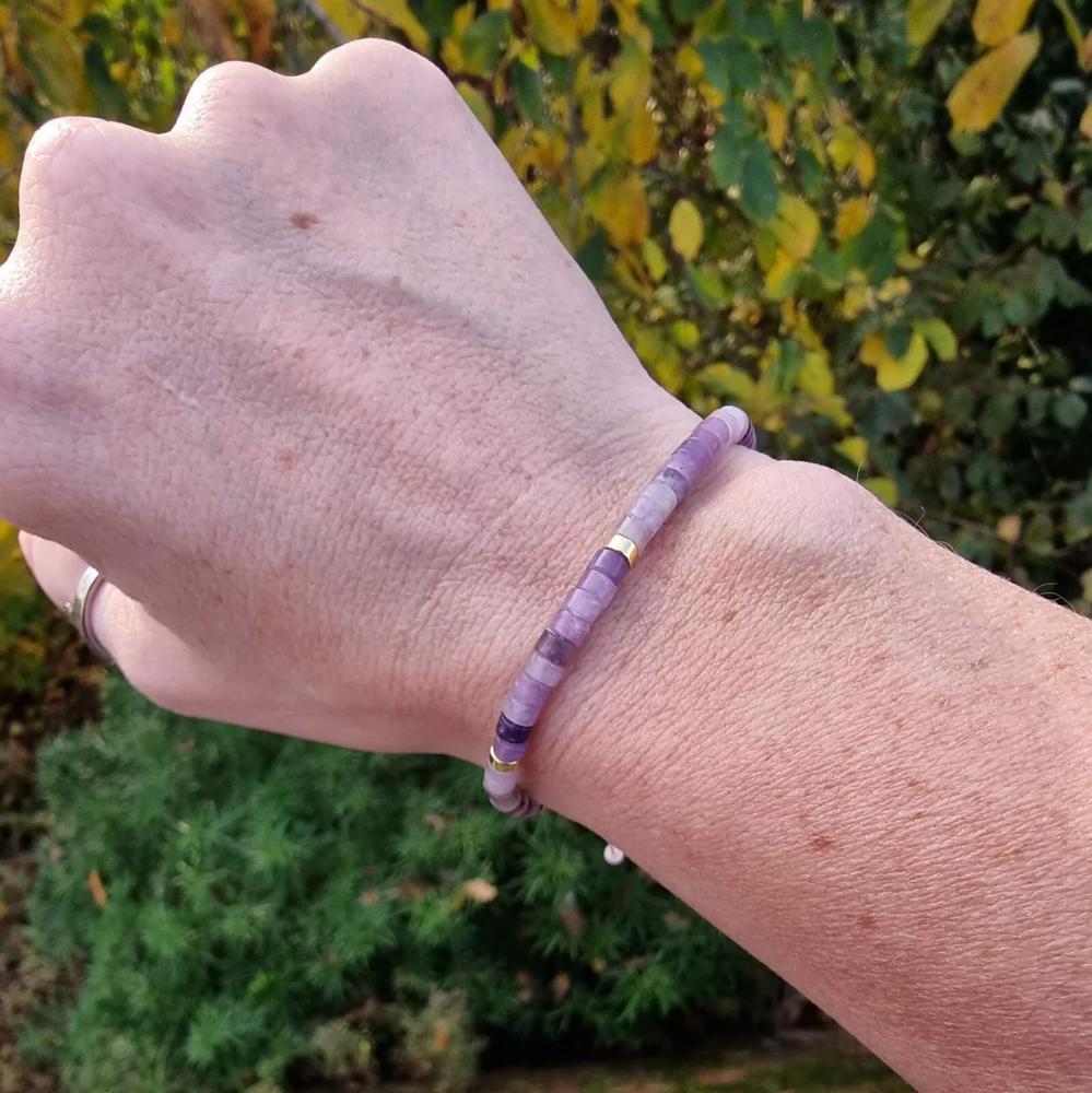 Lepidolite Beads Healing Balance Inner Peace Minimalist Handmade Bracelet Gifts