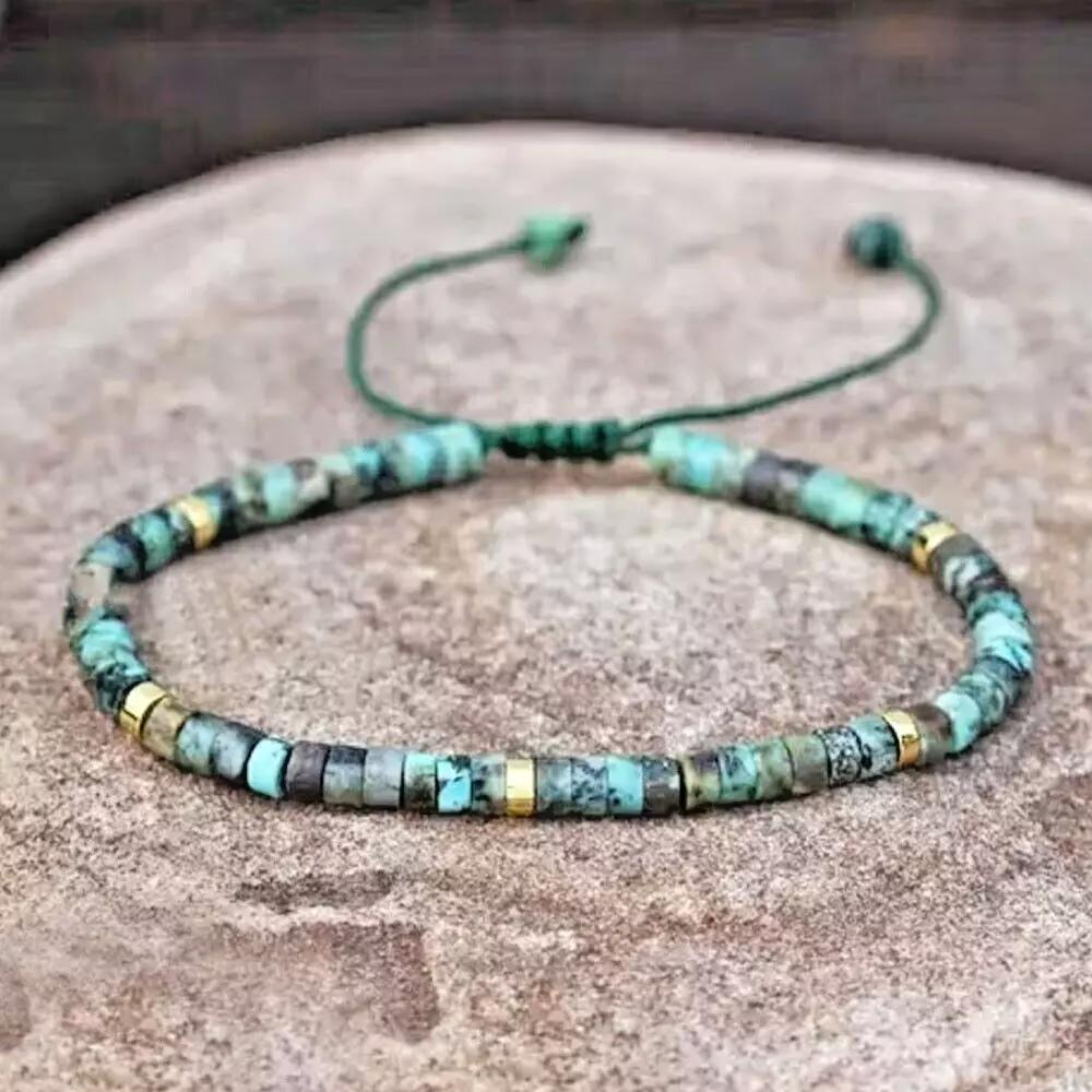 Handmade African Turquoise 4mm Beads Healing Protection Balance Bracelet Gifts