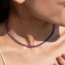  Amethyst Faceted Beaded Choker Natural Purple Gemstone Dainty Necklace Handmade