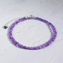  Amethyst Faceted Beaded Choker Natural Purple Gemstone Dainty Necklace Handmade