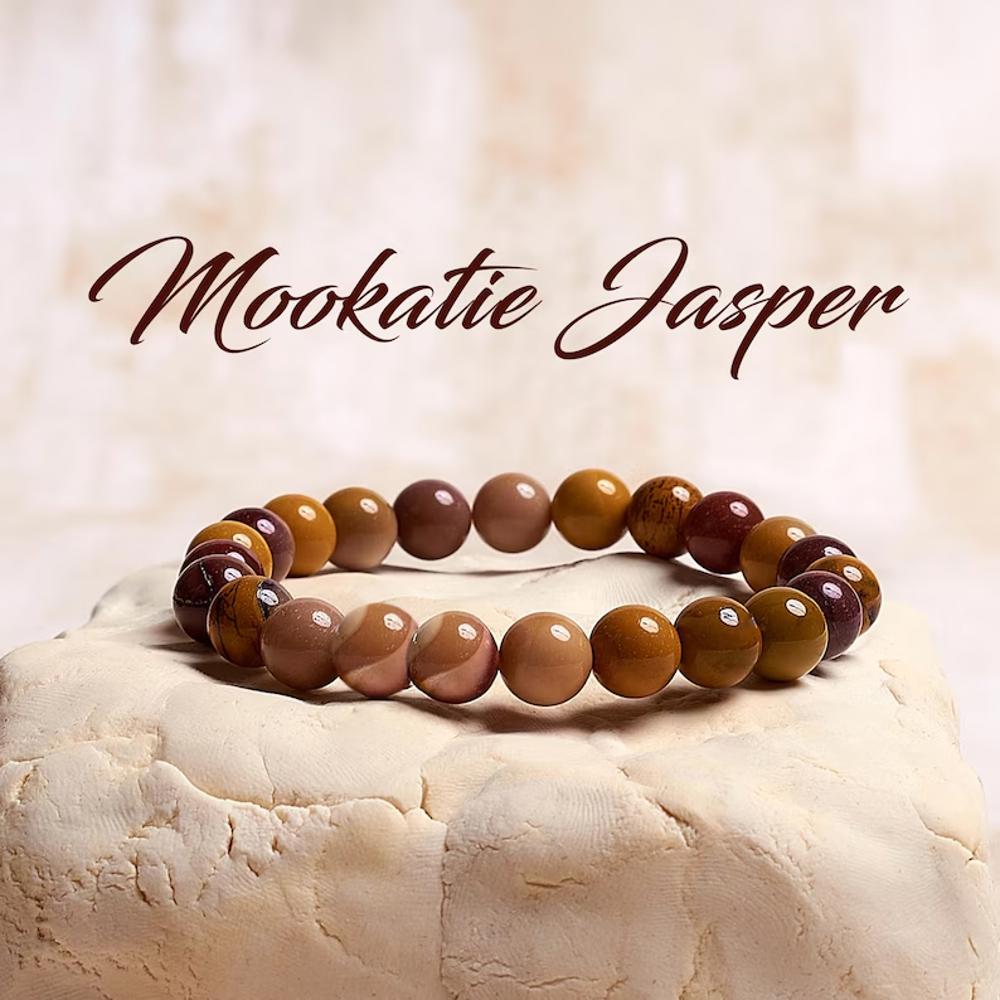 Mookaite Jasper Crystal Bracelet, Healing Crystal Bracelet, Mookaite Jasper Stretch Bracelet, Handmade Gemstone Bracelet