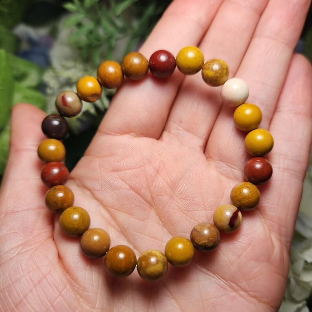 Mookaite Jasper Crystal Bracelet, Healing Crystal Bracelet, Mookaite Jasper Stretch Bracelet, Handmade Gemstone Bracelet