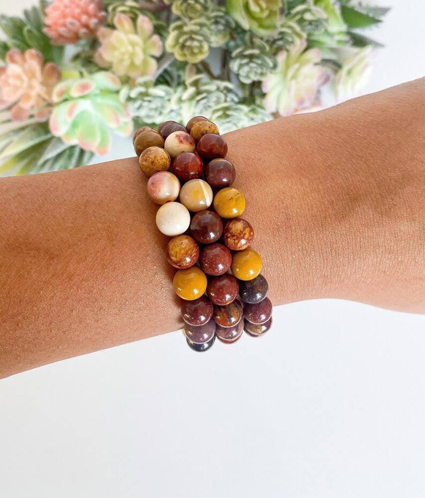 Mookaite Jasper Crystal Bracelet, Healing Crystal Bracelet, Mookaite Jasper Stretch Bracelet, Handmade Gemstone Bracelet