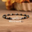  Triple Protection Hematite Tiger Eye Obsidian Beaded Healing Women Bracelet Gift