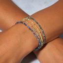  Natural Blue Tourmaline 2mm Crystal Beads Healing Lucky Women Dainty Bracelet