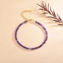  Natural 3mm Amethyst Stone Dainty Bracelet Purple Crystal Bracelet Minimalist