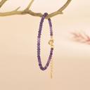  Natural 3mm Amethyst Stone Dainty Bracelet Purple Crystal Bracelet Minimalist